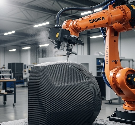 Robot CNIKA R25 fresatura carbonio dettaglio 2