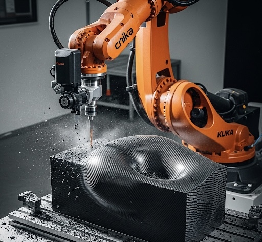 Robot CNIKA R25 fresatura carbonio dettaglio 1